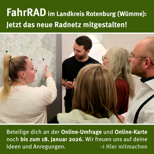 Jetzt das Radwegenetz im Landkreis Rotenburg (Wümme) mitgestalten!