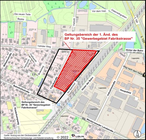 Planskizze Geltungsbereich 1. Änd. B Plan Nr. 35