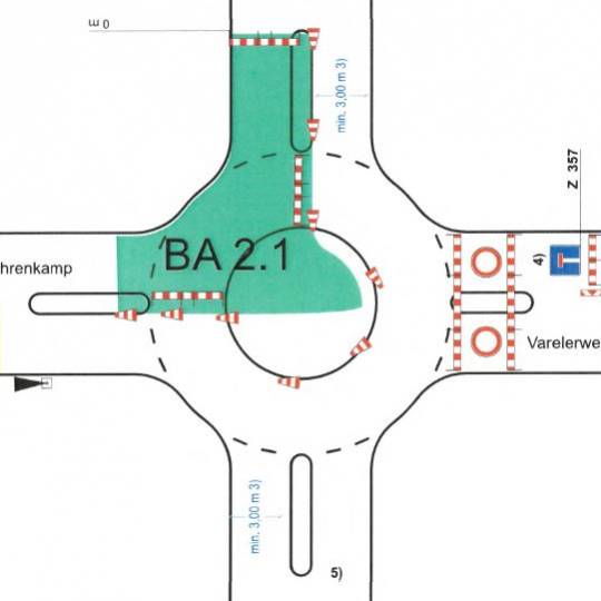 Aufstellung der Festbeschilderung Kreisverkehr Scheeßel