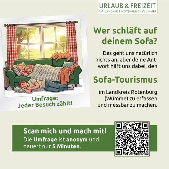 Befragung zum „Sofa-Tourismus“ (Übernachtungen in Privathaushalten im Landkreis Rotenburg (Wümme)