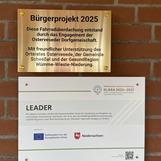 Neuer Fahrradunterstand am Dorfgemeinschaftshaus Ostervesede
