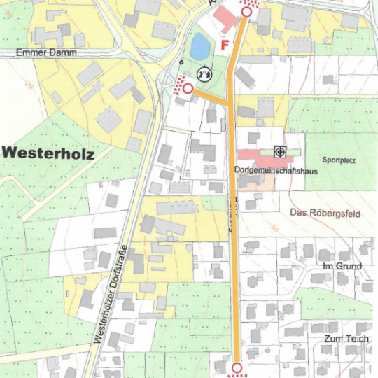 Vollsperrung in Westerholz in der Straße „Röhberg“